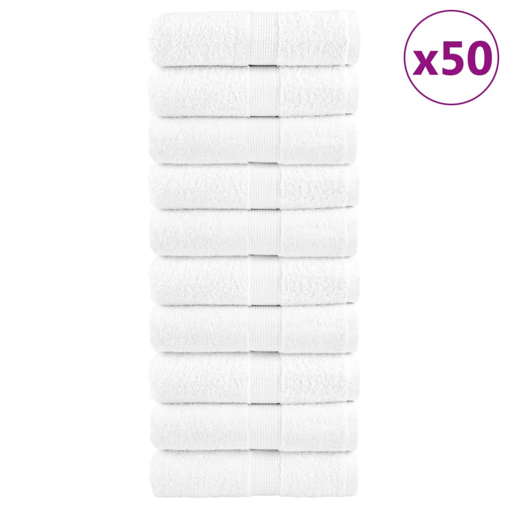 Premium-Waschtücher SOLUND 50 Stk. Weiß 30x30 cm 600 g/m²