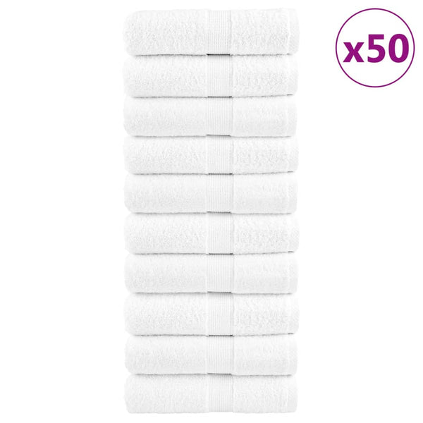 Premium-Waschtücher SOLUND 50 Stk. Weiß 30x30 cm 600 g/m²