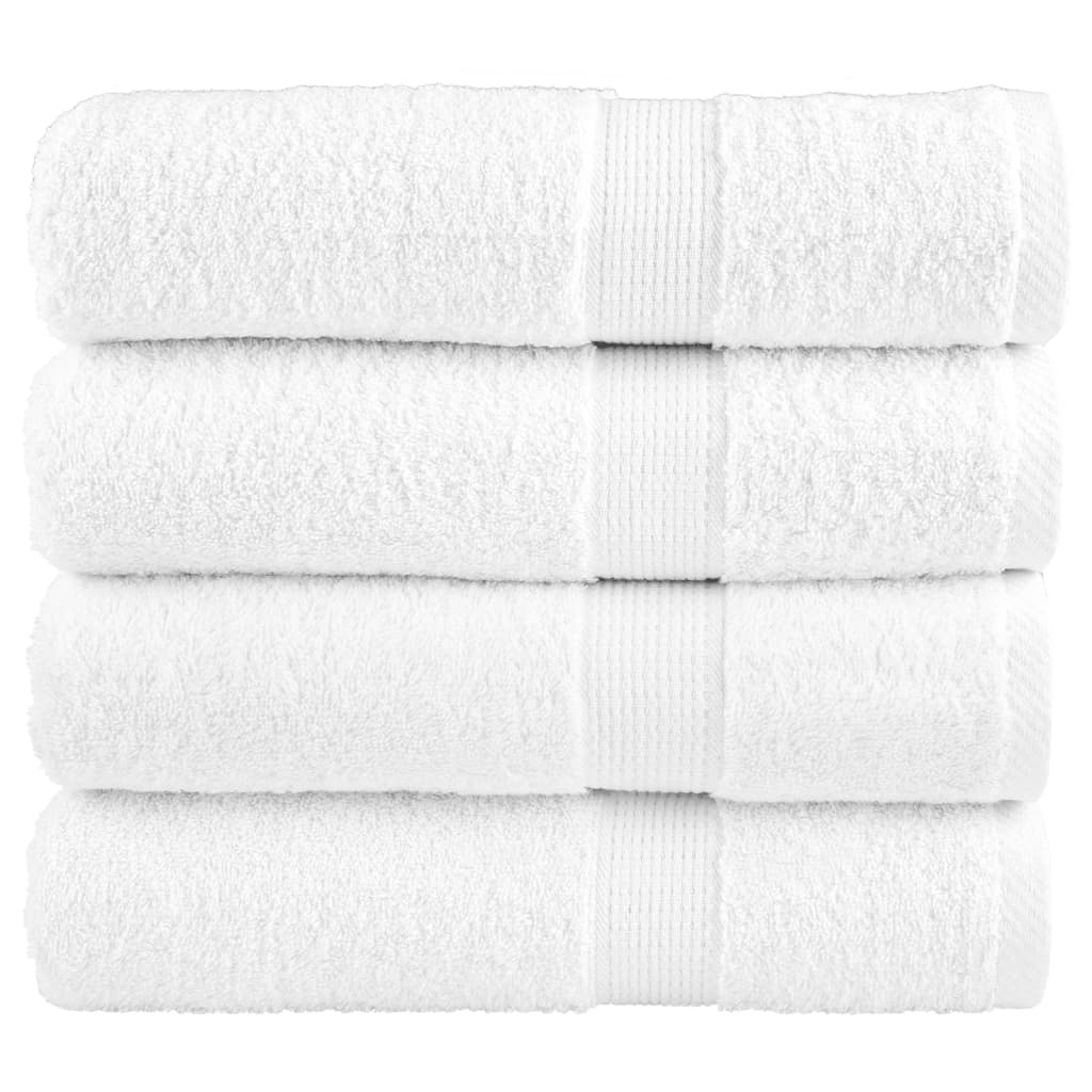 Premium Badetücher SOLUND 4 Stk. Weiß 100x150 cm 600 g/m²