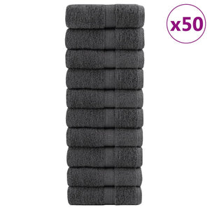 Premium Waschlappen SOLUND 50 Stk. Anthrazit 15x21 cm 600 g/qm