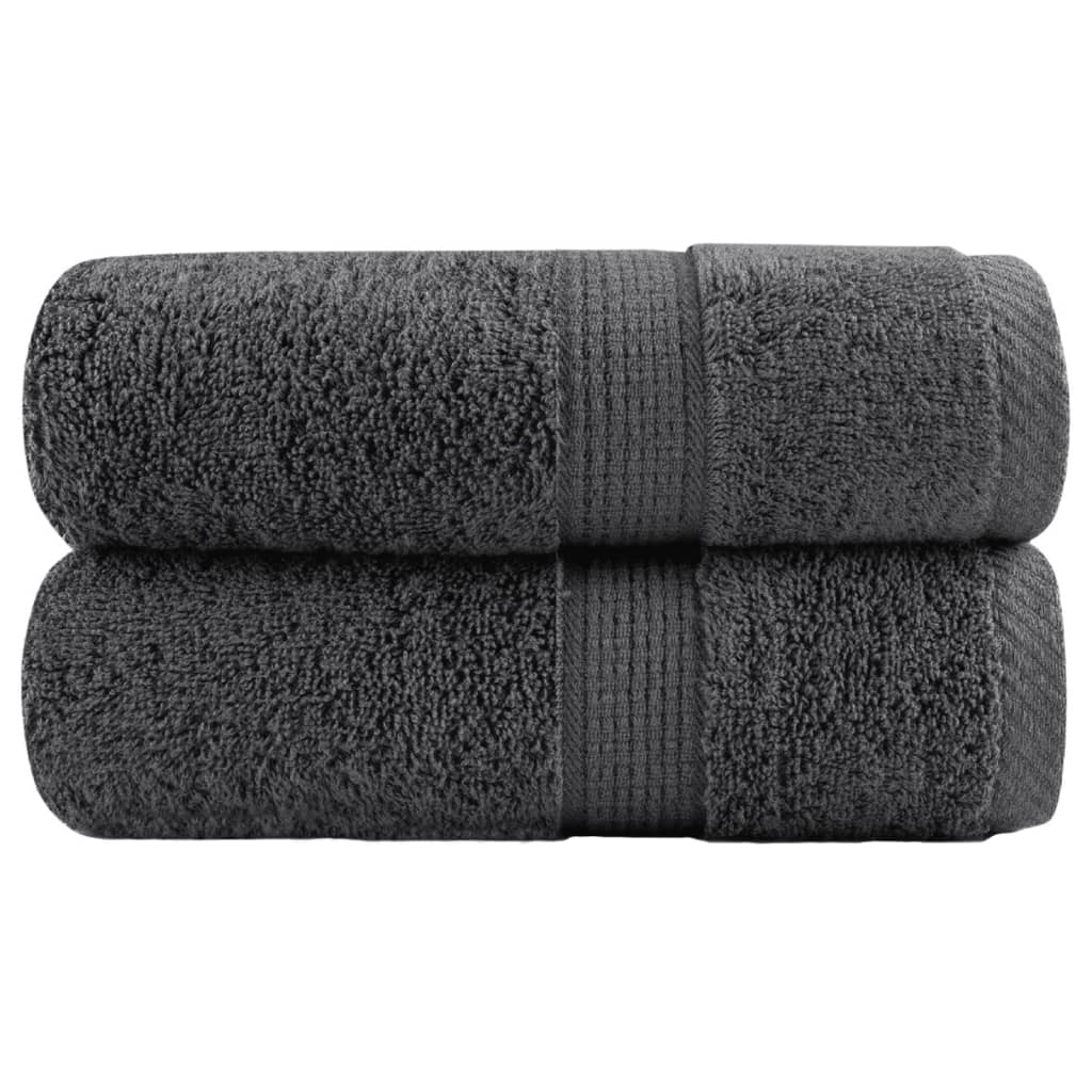 Premium Gästetücher SOLUND 2 Stk. Anthrazit 30x50 cm 600 g/m²