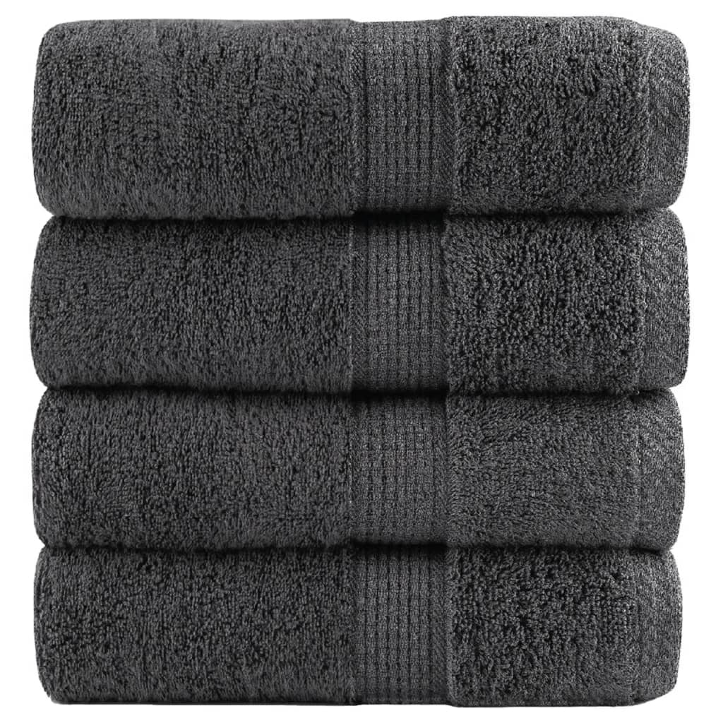 Premium Gästetücher SOLUND 4 Stk. Anthrazit 30x50 cm 600 g/m²