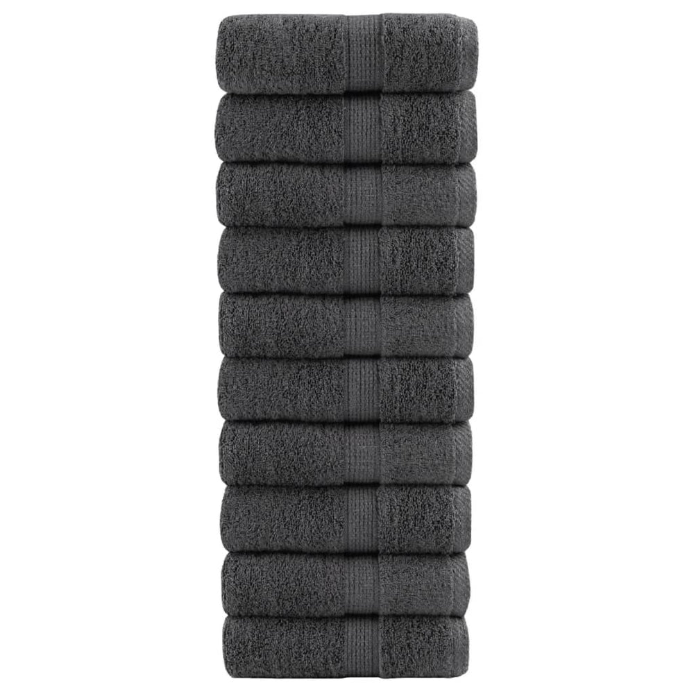 Premium Gästetücher SOLUND 10 Stk. Anthrazit 30x50 cm 600 g/m²