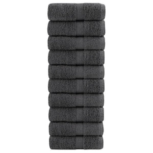 Premium Gästetücher SOLUND 10 Stk. Anthrazit 30x50 cm 600 g/m²