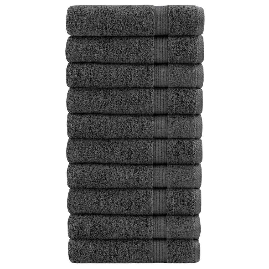 Premium Duschtücher SOLUND 10 Stk. Anthrazit 70x140 cm 600 g/m²
