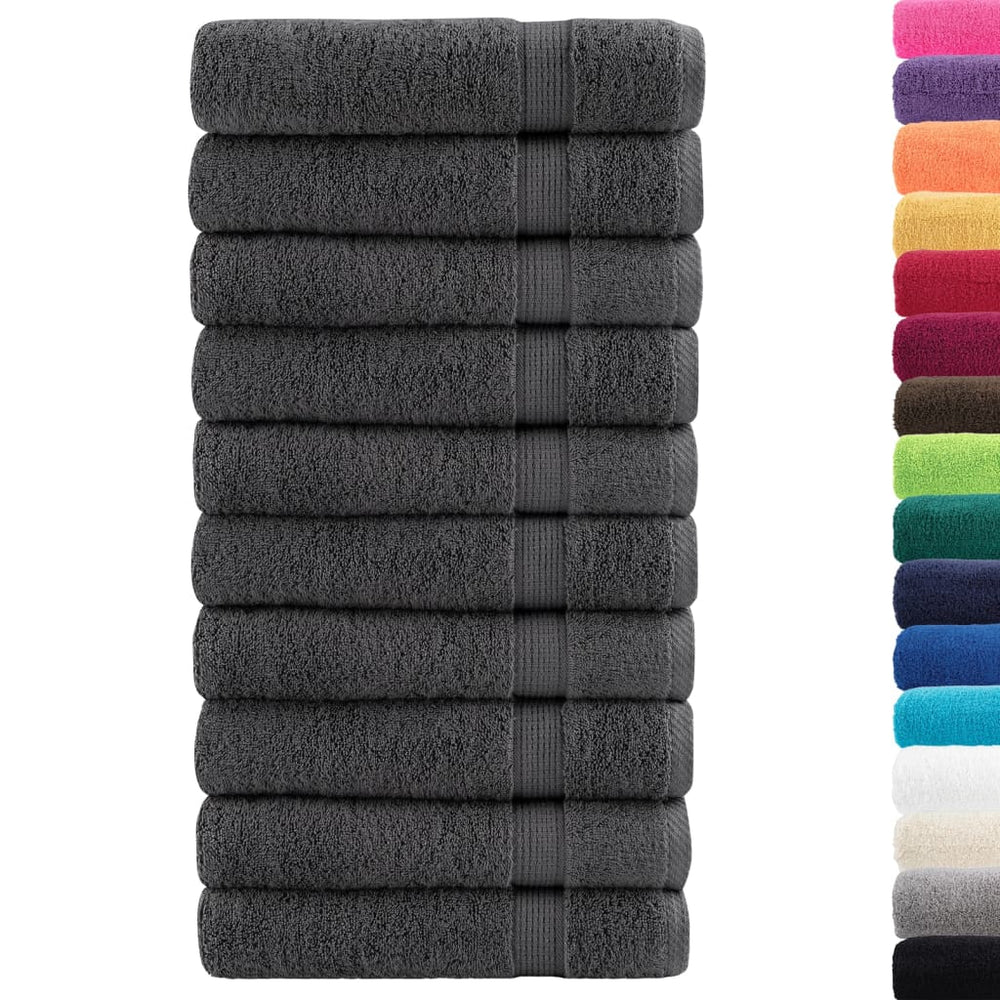 Premium Badetücher SOLUND 10 Stk. Anthrazit 100x150 cm 600 g/m²