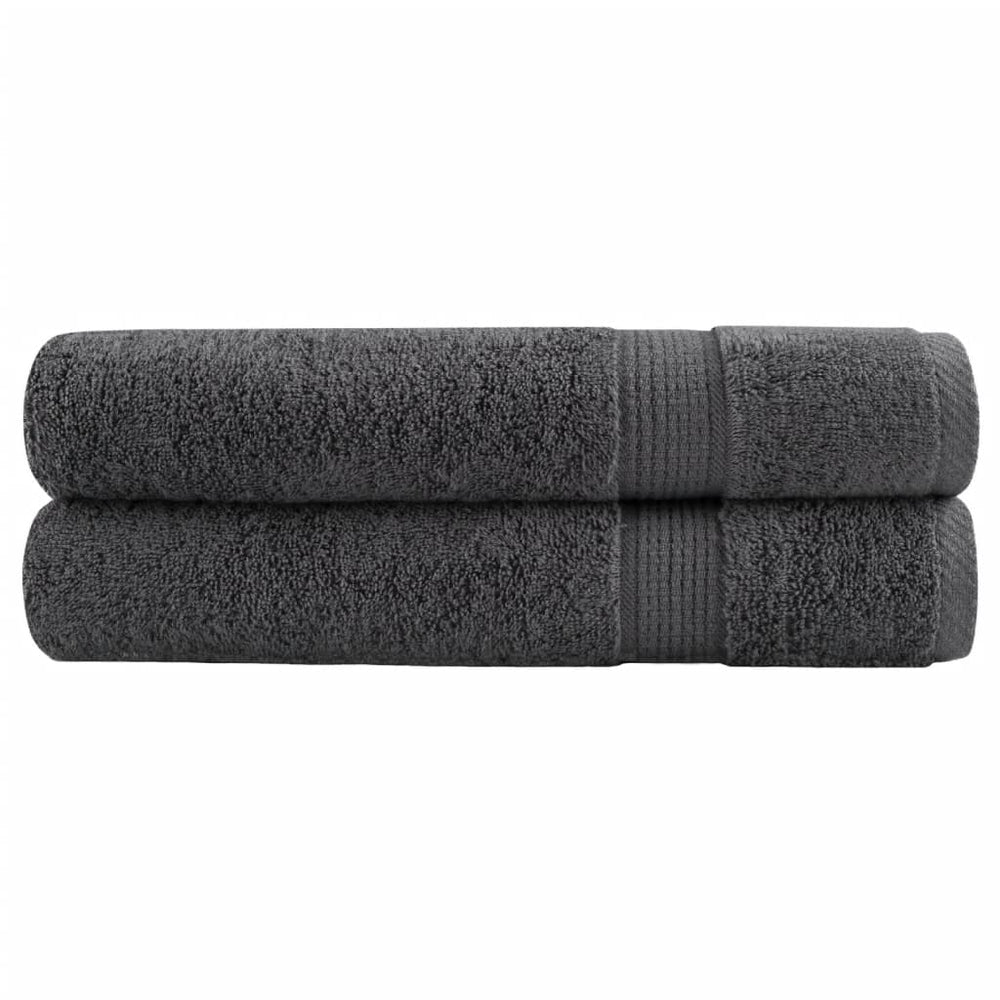 Premium Saunatücher SOLUND 2 Stk. Anthrazit 80x200 cm 600 g/m²