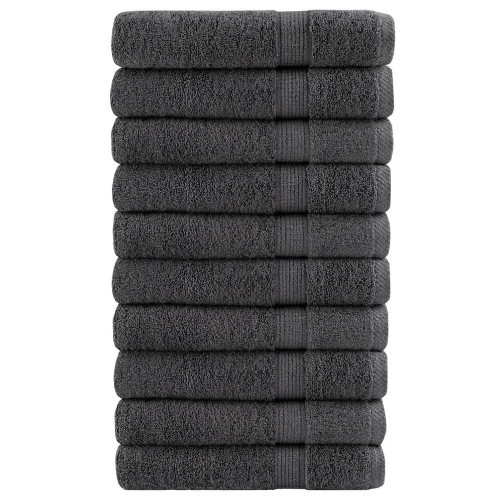 Premium Handtücher SOLUND 10 Stk. Anthrazit 100x200 cm 600 g/m²