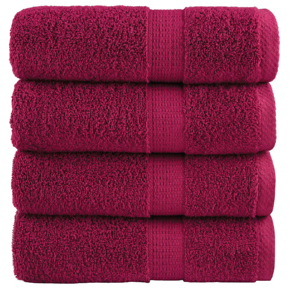 Premium-Waschtücher SOLUND 4 Stk. Bordeaux 30x30 cm 600 g/m²
