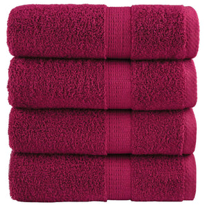 Premium-Waschtücher SOLUND 4 Stk. Bordeaux 30x30 cm 600 g/m²