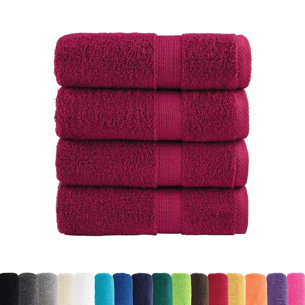 Premium-Waschtücher SOLUND 4 Stk. Bordeaux 30x30 cm 600 g/m²