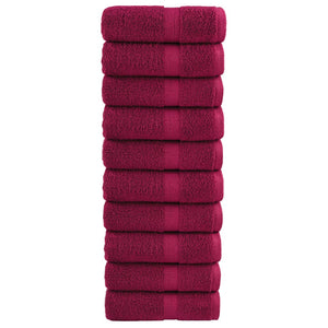Premium-Waschtücher SOLUND 10 Stk. Bordeaux 30x30 cm 600 g/m²
