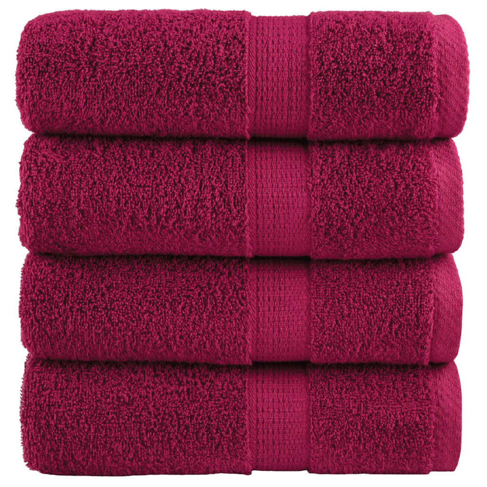 Premium Gästetücher SOLUND 4 Stk. Bordeaux 30x50 cm 600 g/m²