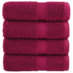 Premium Gästetücher SOLUND 4 Stk. Bordeaux 30x50 cm 600 g/m²