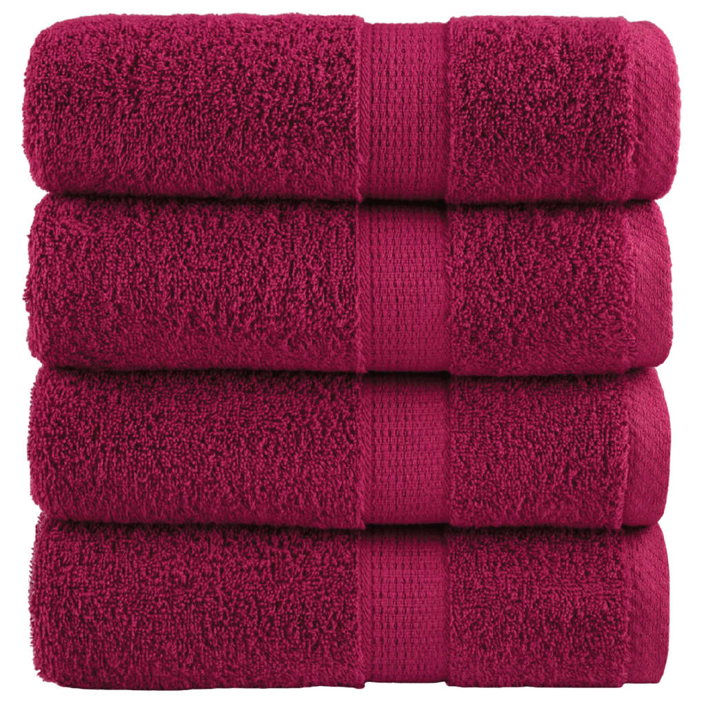 Premium Gästetücher SOLUND 4 Stk. Bordeaux 30x50 cm 600 g/m²