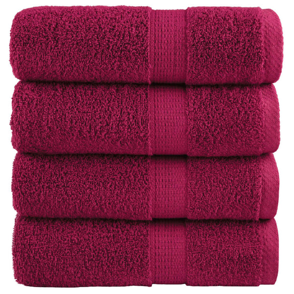 Premium Gästetücher SOLUND 4 Stk. Bordeaux 30x50 cm 600 g/m²