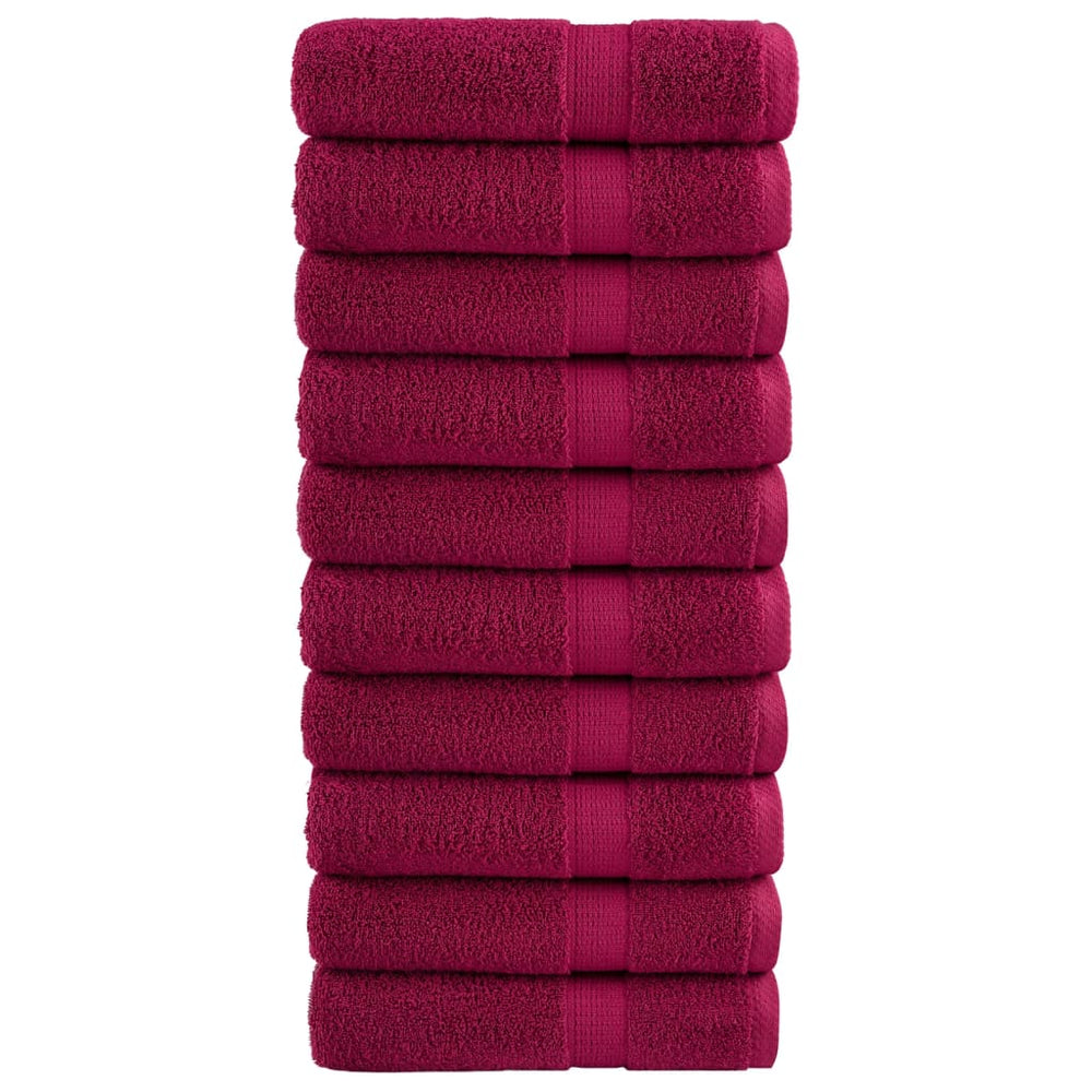 Premium Handtücher SOLUND 10 Stk. Bordeaux 50x100 cm 600 g/m²