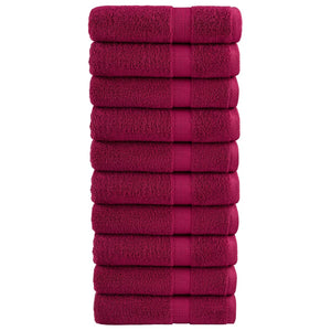 Premium Handtücher SOLUND 10 Stk. Bordeaux 50x100 cm 600 g/m²