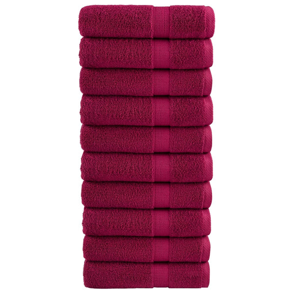 Premium Handtücher SOLUND 10 Stk. Bordeaux 50x100 cm 600 g/m²