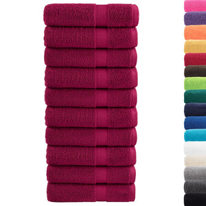Premium Handtücher SOLUND 10 Stk. Bordeaux 50x100 cm 600 g/m²