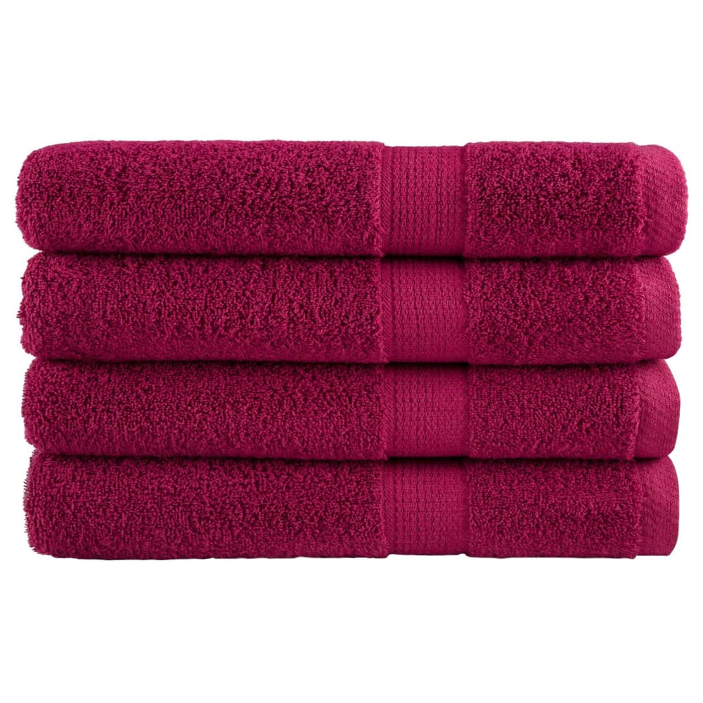 Premium Saunatücher SOLUND 4 Stk. Bordeaux 80x200 cm 600 g/m²