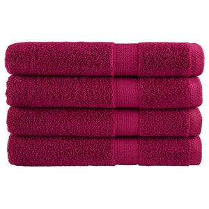 Premium Saunatücher SOLUND 4 Stk. Bordeaux 80x200 cm 600 g/m²