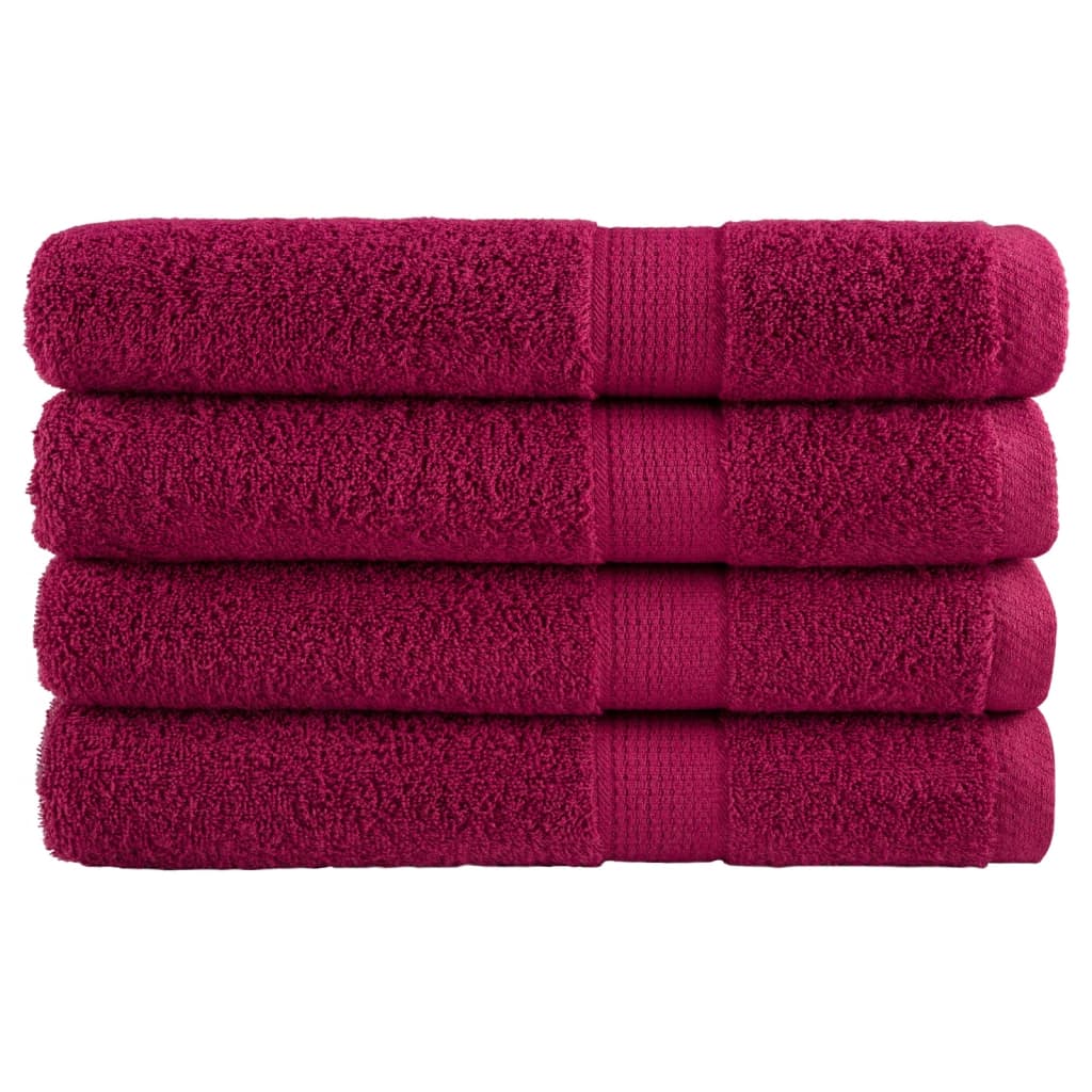 Premium Saunatücher SOLUND 4 Stk. Bordeaux 80x200 cm 600 g/m²