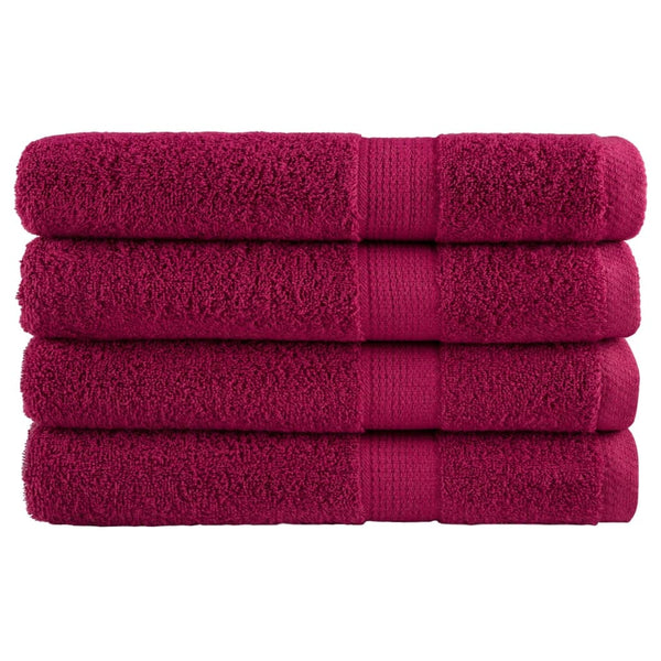 Premium Saunatücher SOLUND 4 Stk. Bordeaux 80x200 cm 600 g/m²