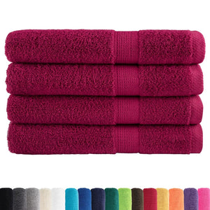 Premium Saunatücher SOLUND 4 Stk. Bordeaux 80x200 cm 600 g/m²