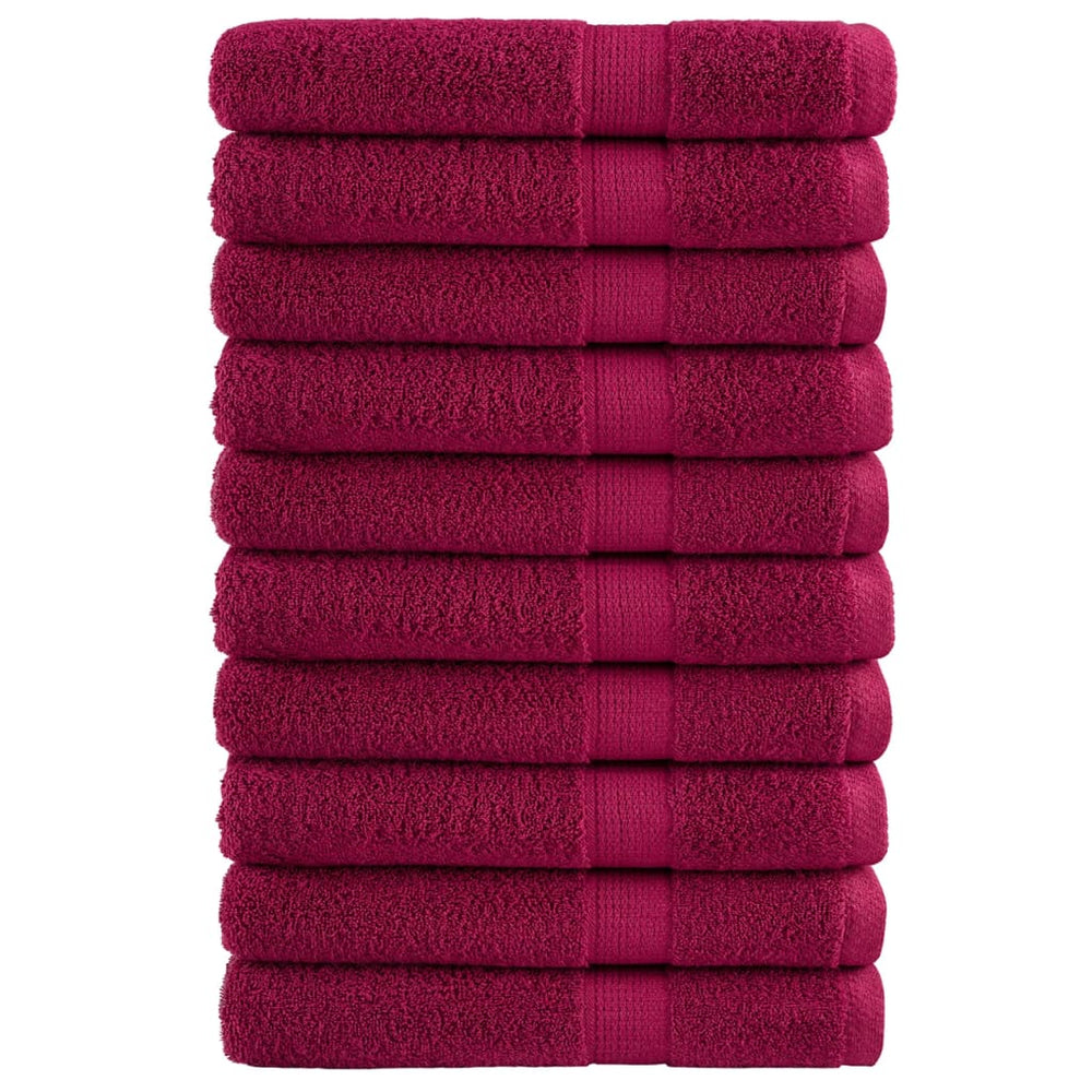 Premium Saunatücher SOLUND 10 Stk. Bordeaux 80x200 cm 600 g/m²