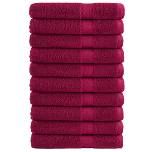 Premium Saunatücher SOLUND 10 Stk. Bordeaux 80x200 cm 600 g/m²