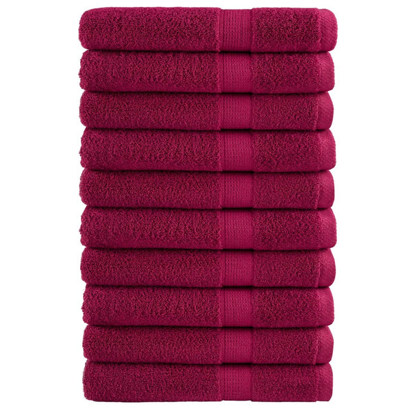 Premium Saunatücher SOLUND 10 Stk. Bordeaux 80x200 cm 600 g/m²