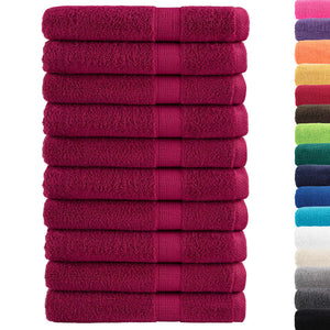 Premium Saunatücher SOLUND 10 Stk. Bordeaux 80x200 cm 600 g/m²