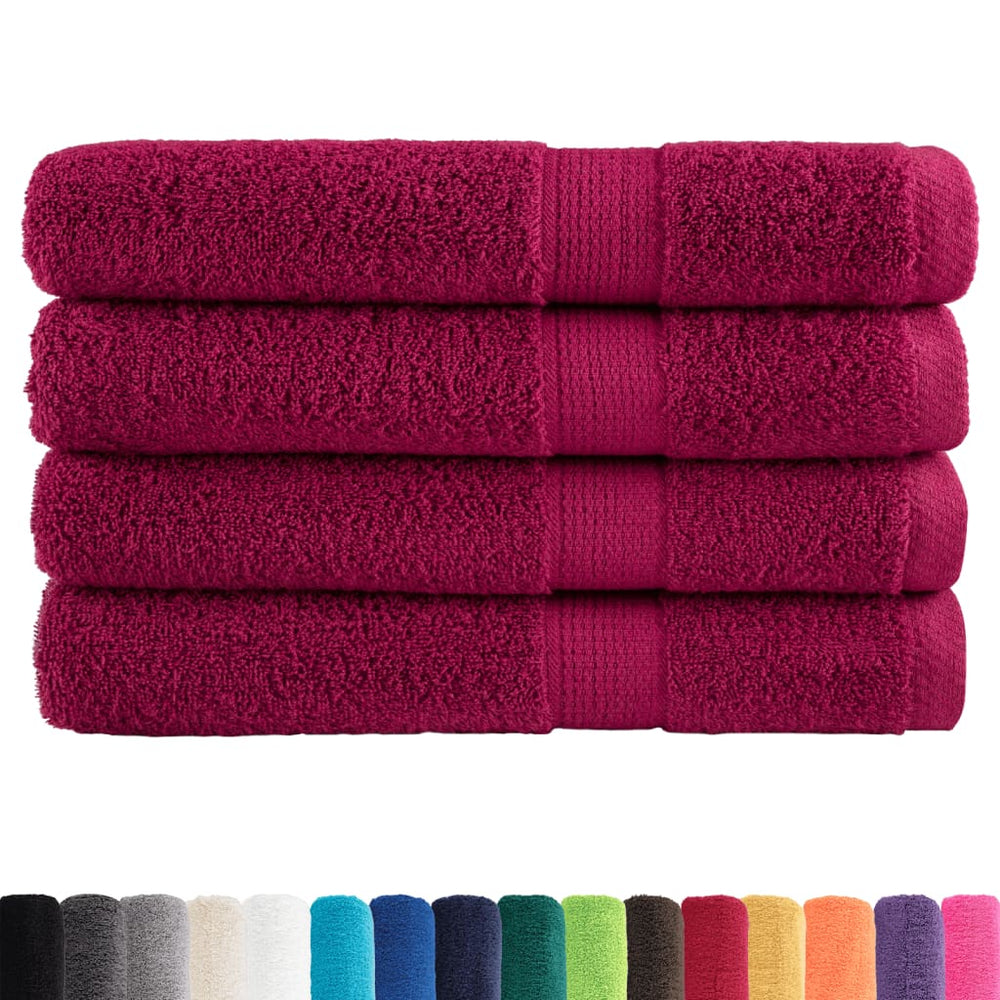 Premium Handtücher SOLUND 4 Stk. Bordeaux 100x200 cm 600 g/m²