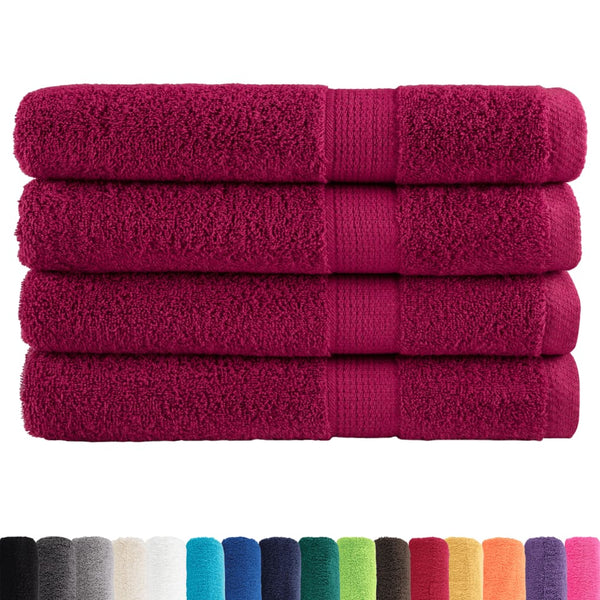 Premium Handtücher SOLUND 4 Stk. Bordeaux 100x200 cm 600 g/m²