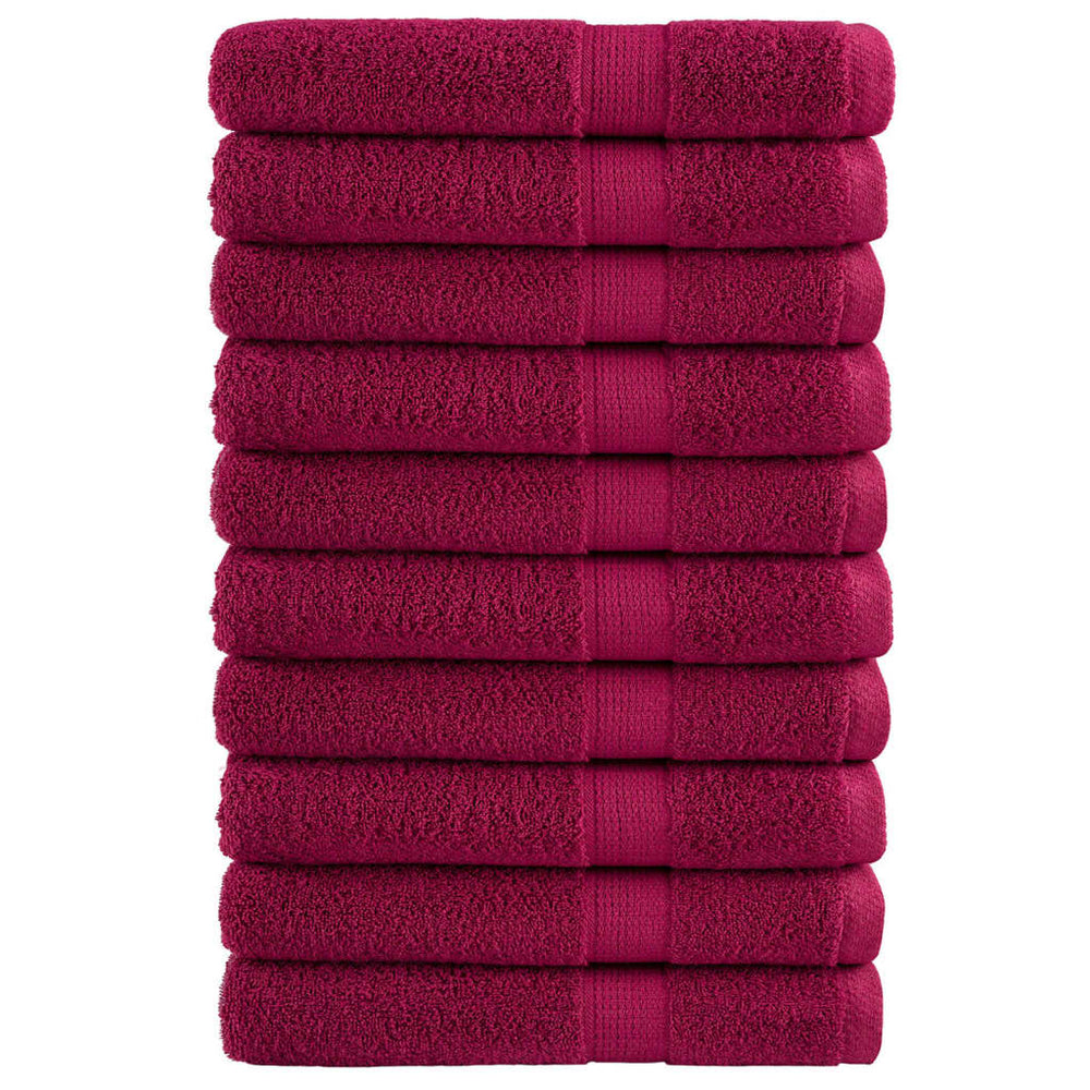 Premium Handtücher SOLUND 10 Stk. Bordeaux 100x200 cm 600 g/m²