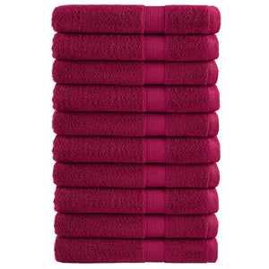 Premium Handtücher SOLUND 10 Stk. Bordeaux 100x200 cm 600 g/m²