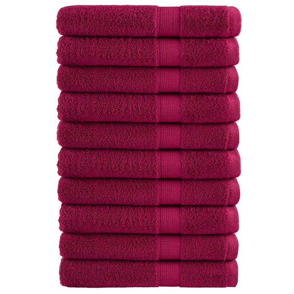 Premium Handtücher SOLUND 10 Stk. Bordeaux 100x200 cm 600 g/m²