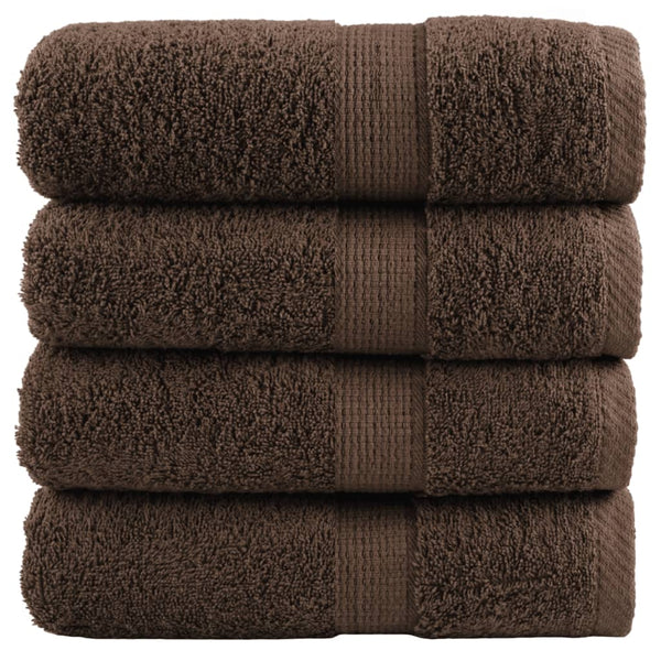 Premium-Waschtücher SOLUND 4 Stk. Braun 30x30 cm 600 g/m²