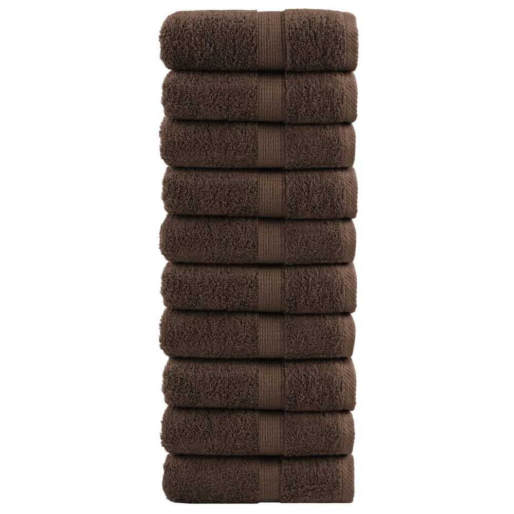 Premium-Waschtücher SOLUND 10 Stk. Braun 30x30 cm 600 g/m²