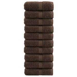 Premium-Waschtücher SOLUND 10 Stk. Braun 30x30 cm 600 g/m²