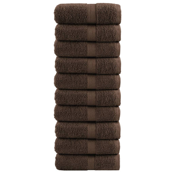 Premium-Waschtücher SOLUND 10 Stk. Braun 30x30 cm 600 g/m²