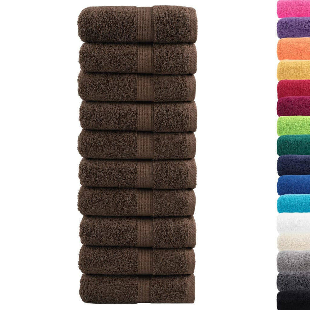 Premium-Waschtücher SOLUND 10 Stk. Braun 30x30 cm 600 g/m²