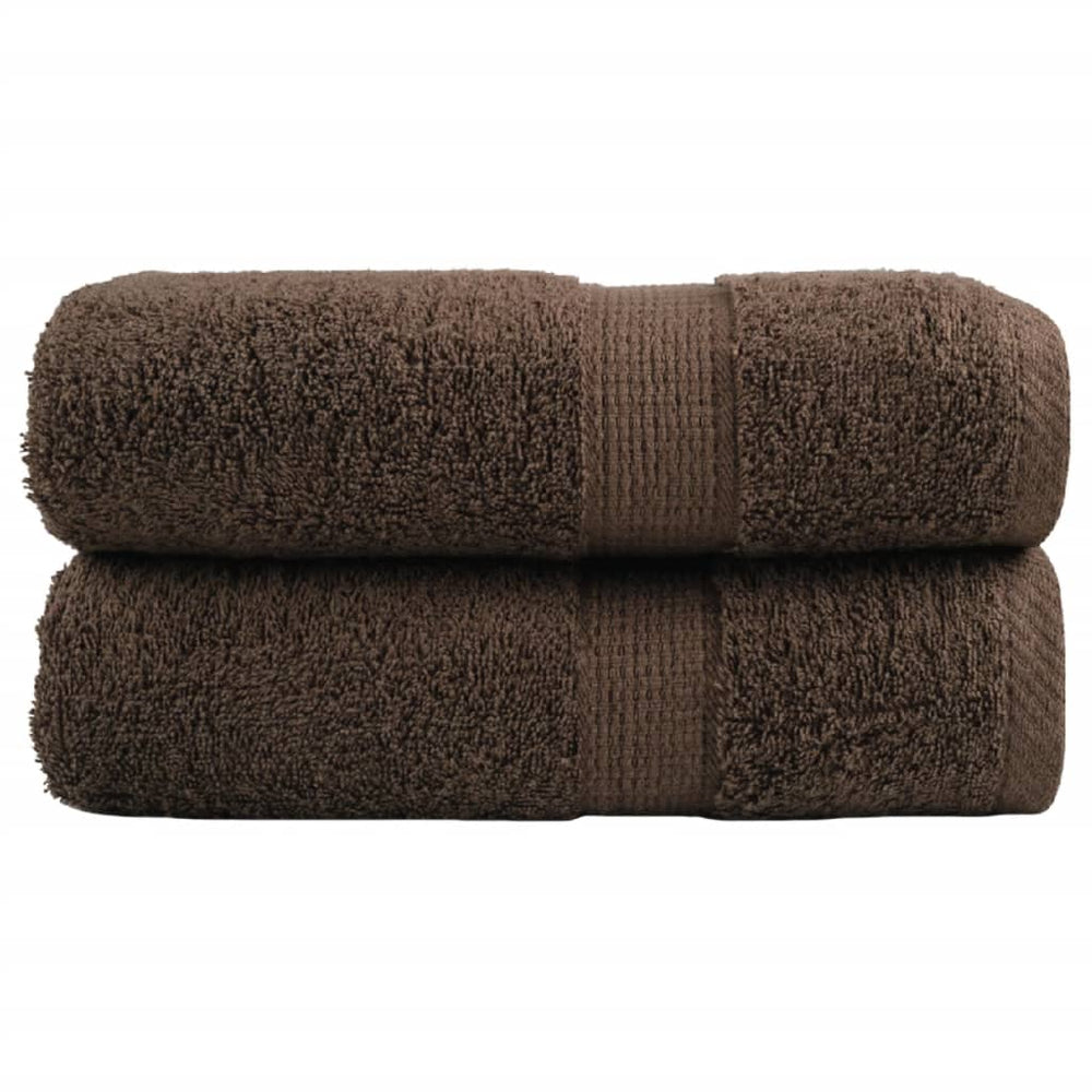 Premium Gästetücher SOLUND 2 Stk. Braun 30x50 cm 600 g/m²