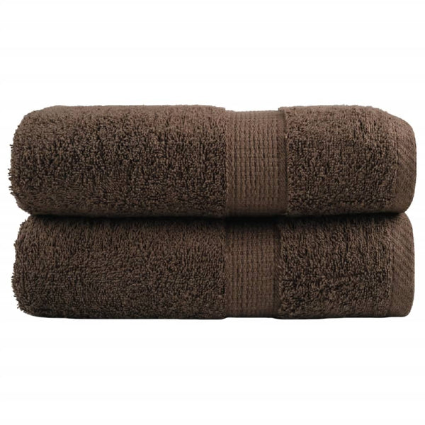 Premium Gästetücher SOLUND 2 Stk. Braun 30x50 cm 600 g/m²