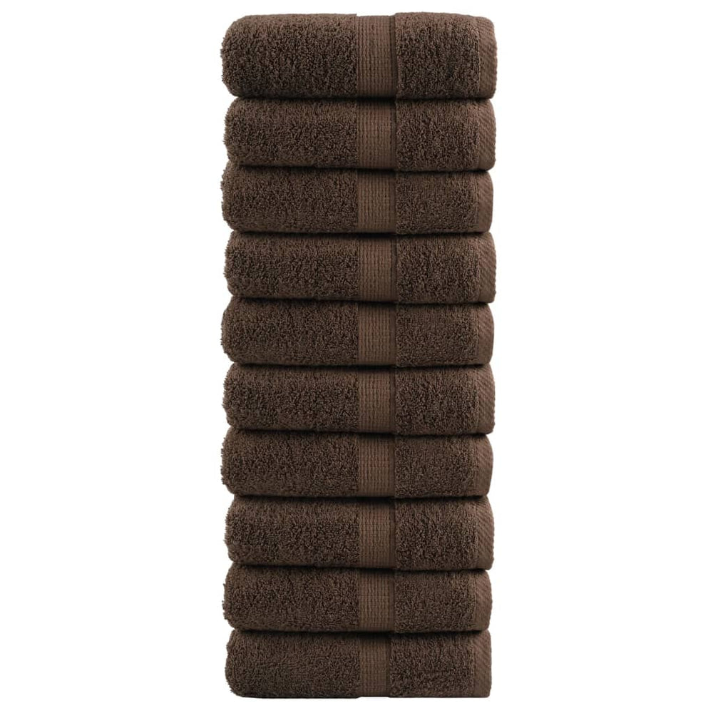 Premium Gästetücher SOLUND 10 Stk. Braun 30x50 cm 600 g/m²