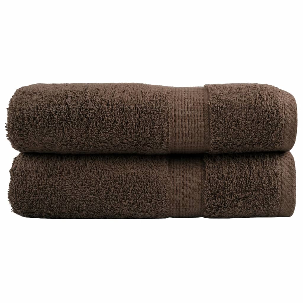Premium Handtücher SOLUND 2 Stk. Braun 50x100 cm 600 g/m²