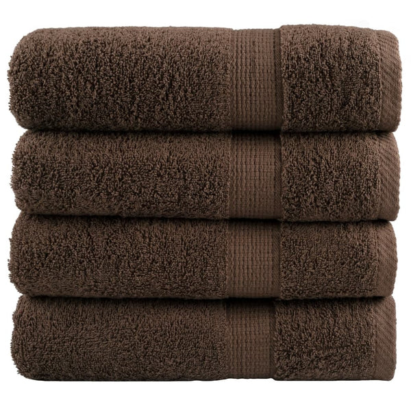 Premium Handtücher SOLUND 4 Stk. Braun 50x100 cm 600 g/m²