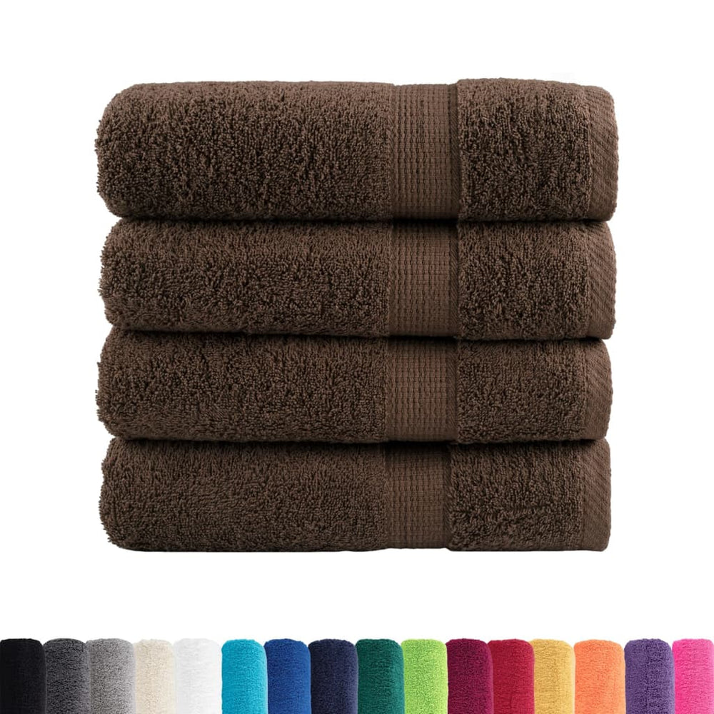Premium Handtücher SOLUND 4 Stk. Braun 50x100 cm 600 g/m²