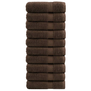 Premium Handtücher SOLUND 10 Stk. Braun 50x100 cm 600 g/m²